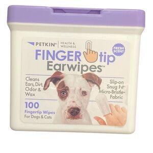 Purple Fingertip Earwipes for Dogs & Cats